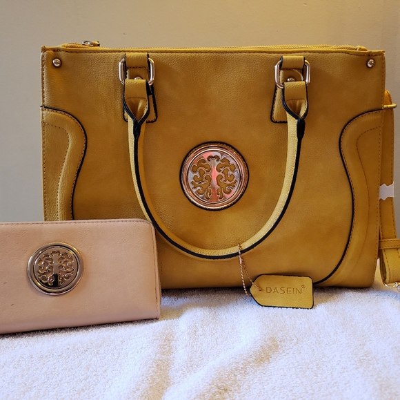 Dasein Handbags - Dasein Satchel Handbag with Wallet